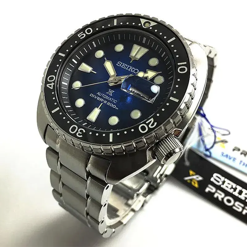 Seiko Men's Prospex Turtle Special Edition Sea Save the Ocean Watch | SRPE39K1